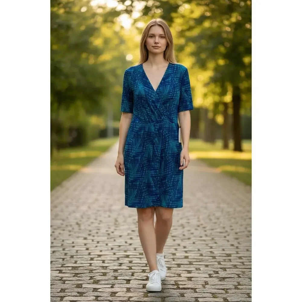 Blue Dress By Apt 9 Size Petite Medium - Picture 9 of 9